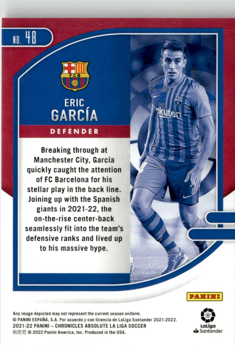 2021-22 Panini Chronicles #48 Eric Garcia Absolute La Liga Purple Astro