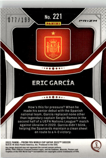 2022 Panini Prizm FIFA World Cup Eric Garcia Green Wave #221 Spain