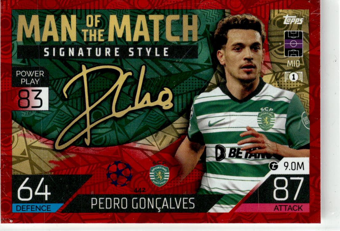 2022-23 Topps Match Attax UEFA Champions Pedro Goncalves Red #442