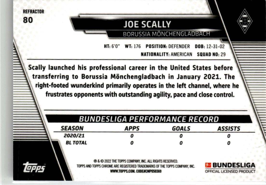 2021-22 Topps Chrome Bundesliga #80 Joe Scally Refractors