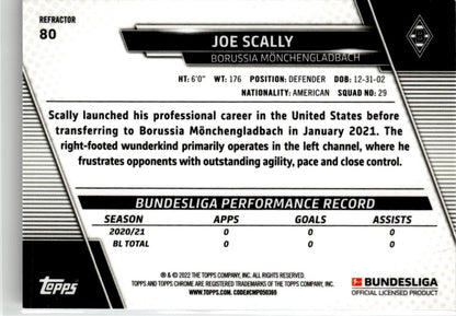 2021-22 Topps Chrome Bundesliga #80 Joe Scally Refractors
