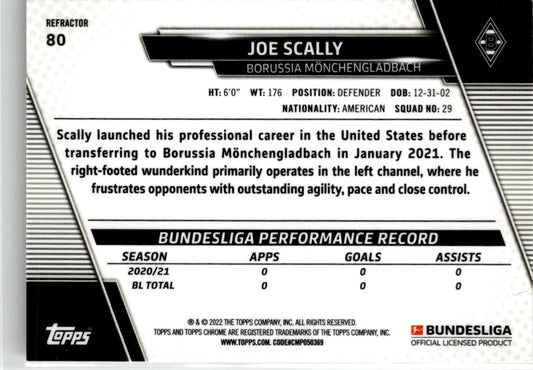 2021-22 Topps Chrome Bundesliga #80 Joe Scally Refractors
