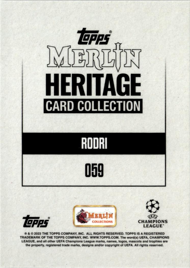 2023-24 Merlin Heritage UEFA Club Competitions Rodri #059 Manchester City