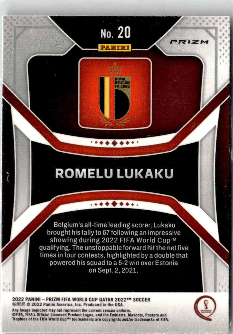 2022 Panini Prizm FIFA World Cup Romelu Lukaku Green Wave #20 Belgium