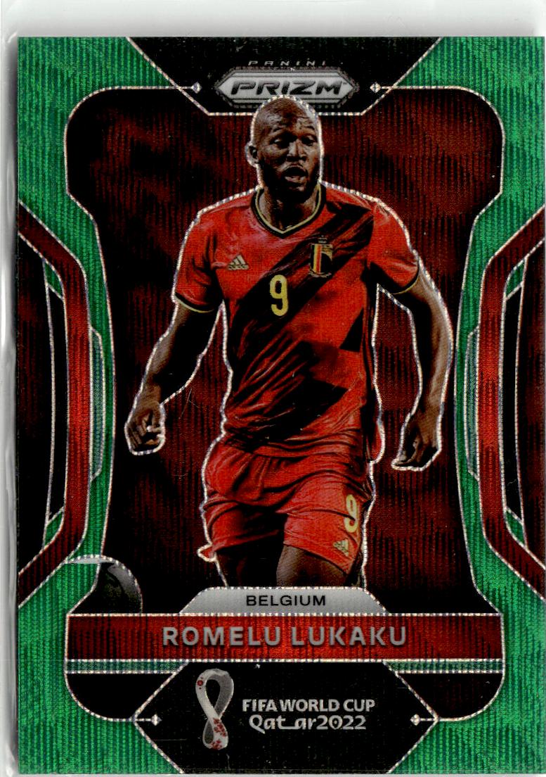2022 Panini Prizm FIFA World Cup Romelu Lukaku Green Wave #20 Belgium