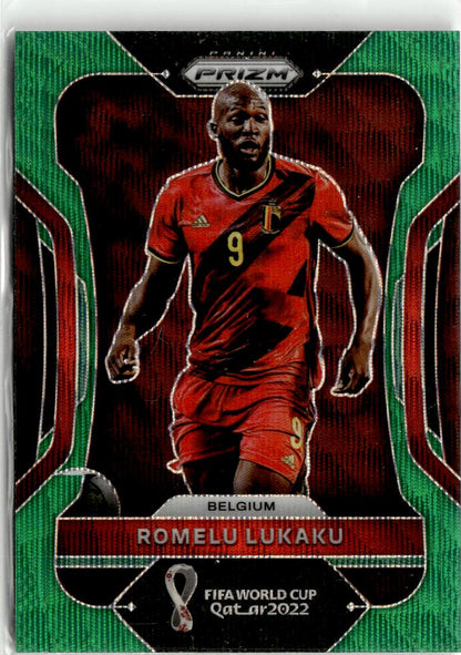 2022 Panini Prizm FIFA World Cup Romelu Lukaku Green Wave #20 Belgium