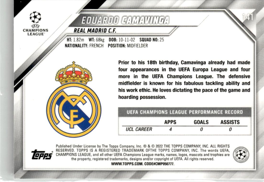 2021-22 Topps UEFA Champions League #141 Eduardo Camavinga Sparkle Foil