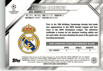 2021-22 Topps UEFA Champions League #141 Eduardo Camavinga Sparkle Foil