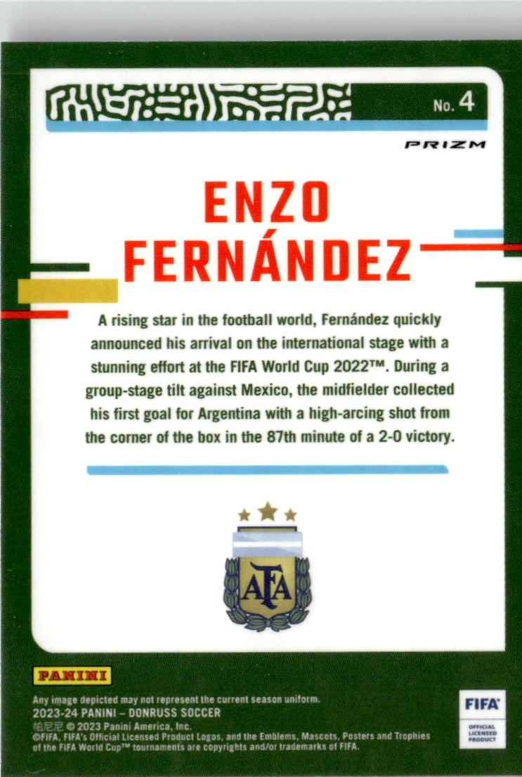 2023-24 Donruss Enzo Fernández Optic Velocity #4 Argentina