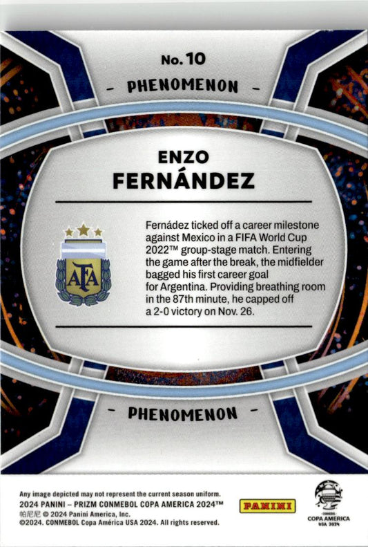 2024 Panini Prizm CONMEBOL Copa America Enzo Fernandez Phenomenon #10 Argentina