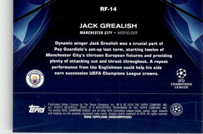 2023-24 Topps UEFA Club Competitions #RF-14 Jack Grealish Road to the Final