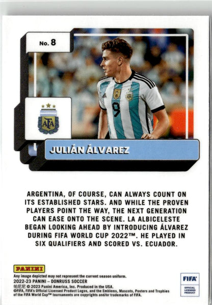 2022-23 Donruss Julian Alvarez Optic #8 Argentina