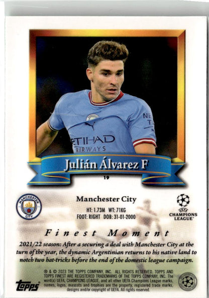 2022-23 Topps Finest Flashbacks UEFA Club Competitions #19 Julián Álvarez