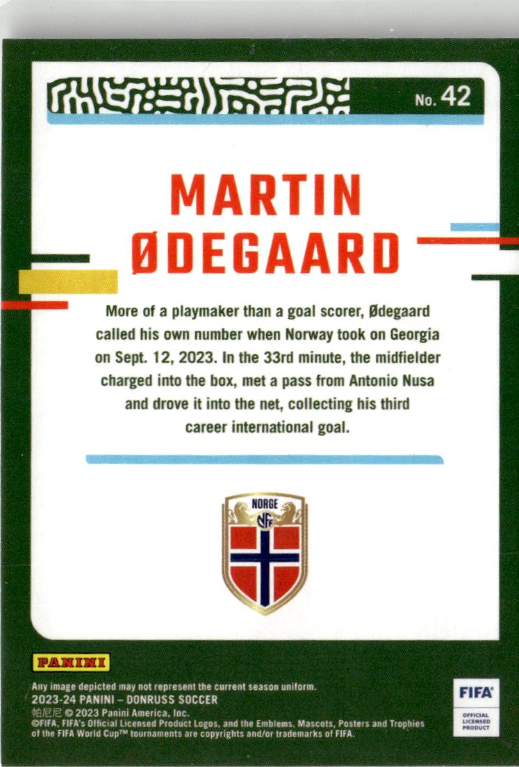 2023-24 Donruss Martin Odegaard Silver #42 Norway