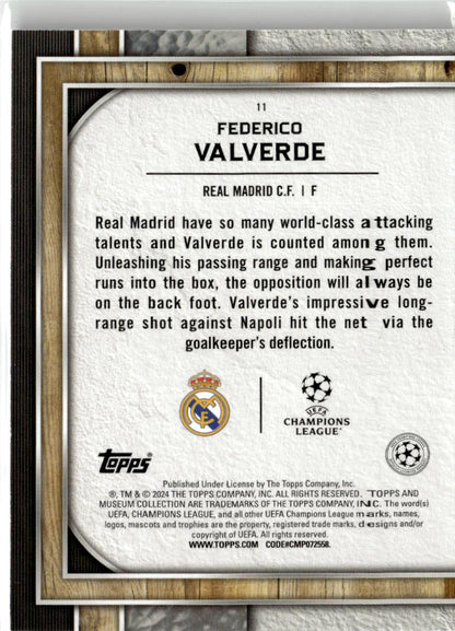 2023-24 Topps Museum Collection UEFA Champions League #11 Federico Valverde
