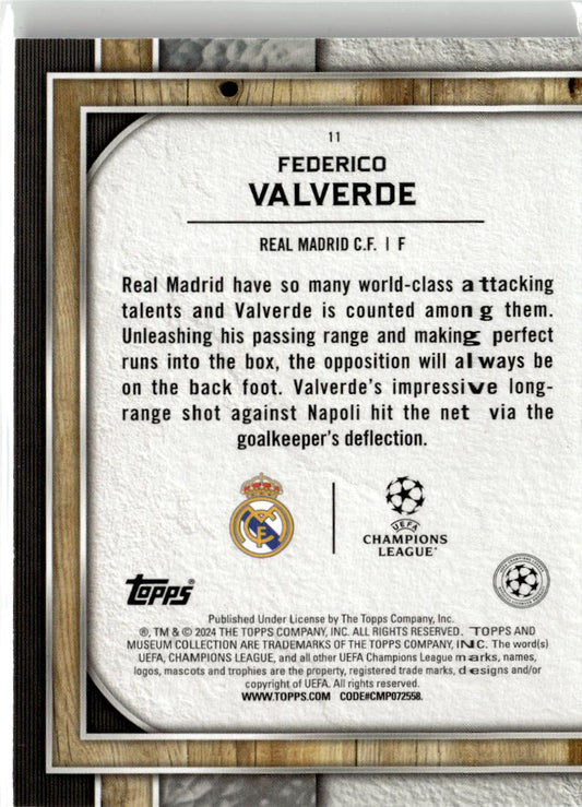 2023-24 Topps Museum Collection UEFA Champions League #11 Federico Valverde