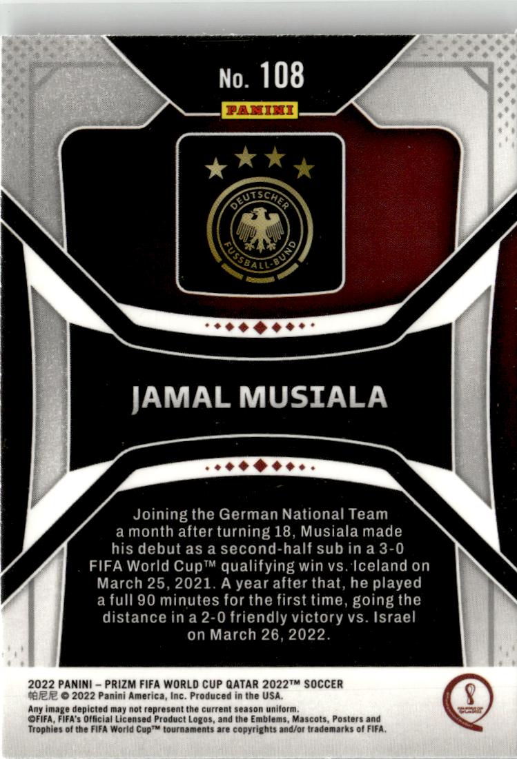 2022 Panini Prizm FIFA World Cup Jamal Musiala #108 Germany