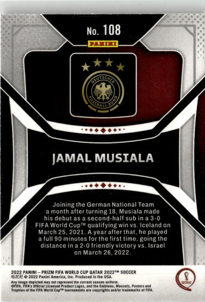 2022 Panini Prizm FIFA World Cup Jamal Musiala #108 Germany