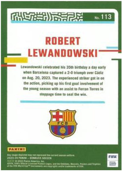2023-24 Donruss Robert Lewandowski #113 FC Barcelona