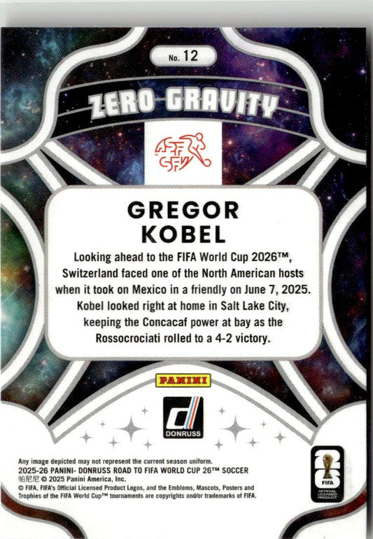 2025-26 Donruss Road to FIFA World Cup #12 Gregor Kobel Zero Gravity Red