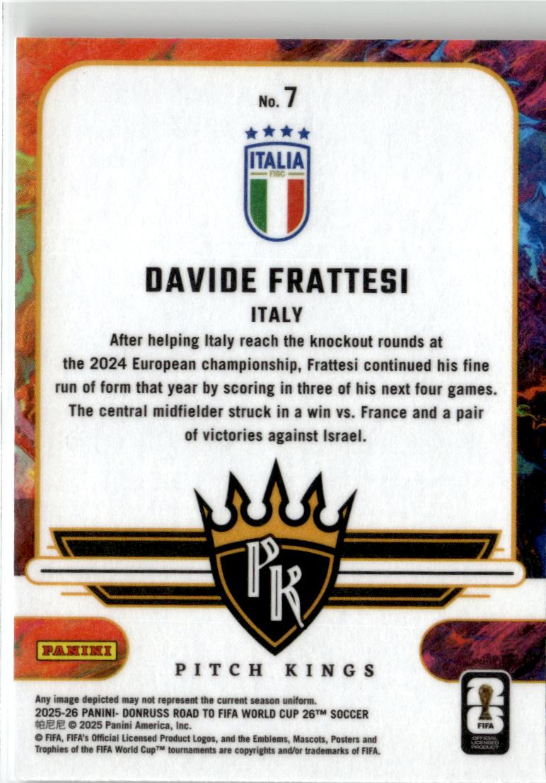 2025-26 Donruss Road to FIFA World Cup Davide Frattesi Pitch Kings #7 Italy