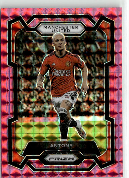 2023-24 Panini Prizm Premier League Antony Pink Mosaic #37 Manchester United