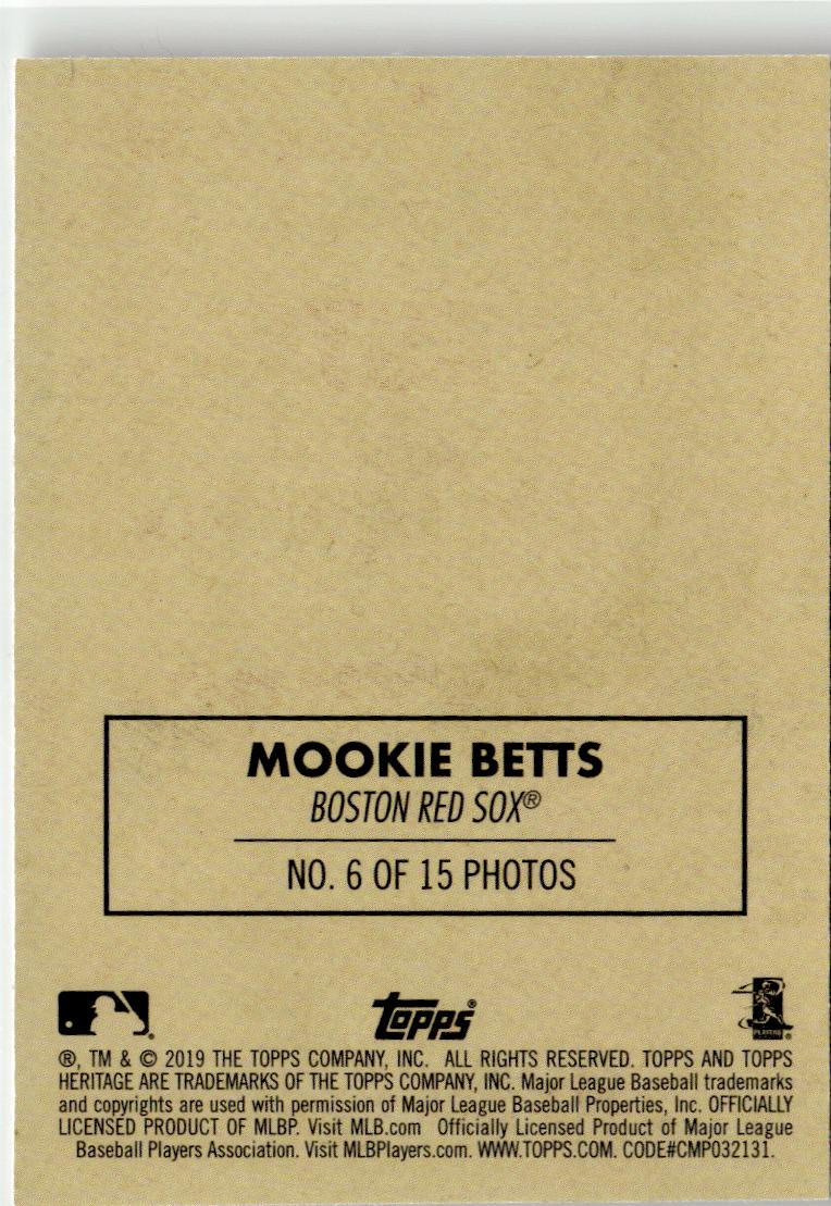 2019 Topps Heritage Mookie Betts 1970 Cloth Stickers #6 Boston Red Sox