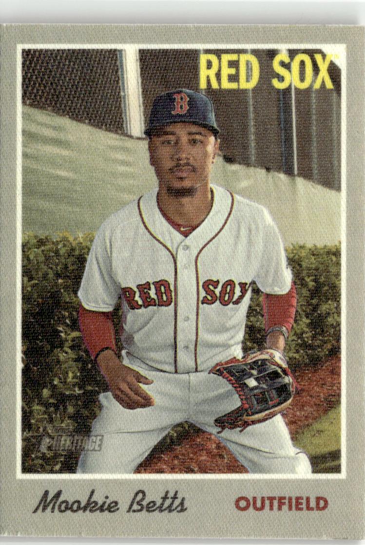 2019 Topps Heritage Mookie Betts 1970 Cloth Stickers #6 Boston Red Sox