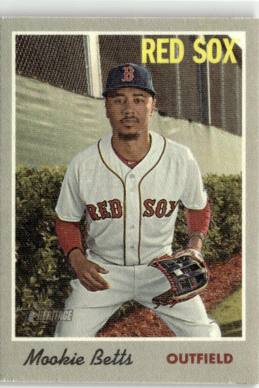 2019 Topps Heritage Mookie Betts 1970 Cloth Stickers #6 Boston Red Sox