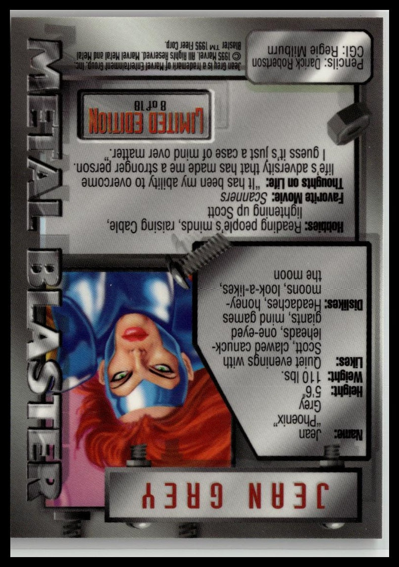 1995 Metal Marvel #8 Jean Grey Metal Blasters
