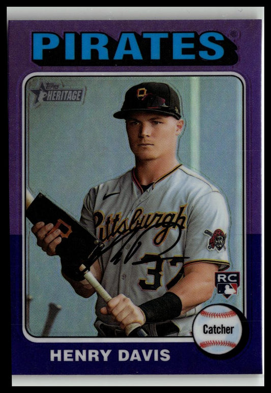 2024 Topps Heritage #415 Henry Davis Chrome Purple Refractor