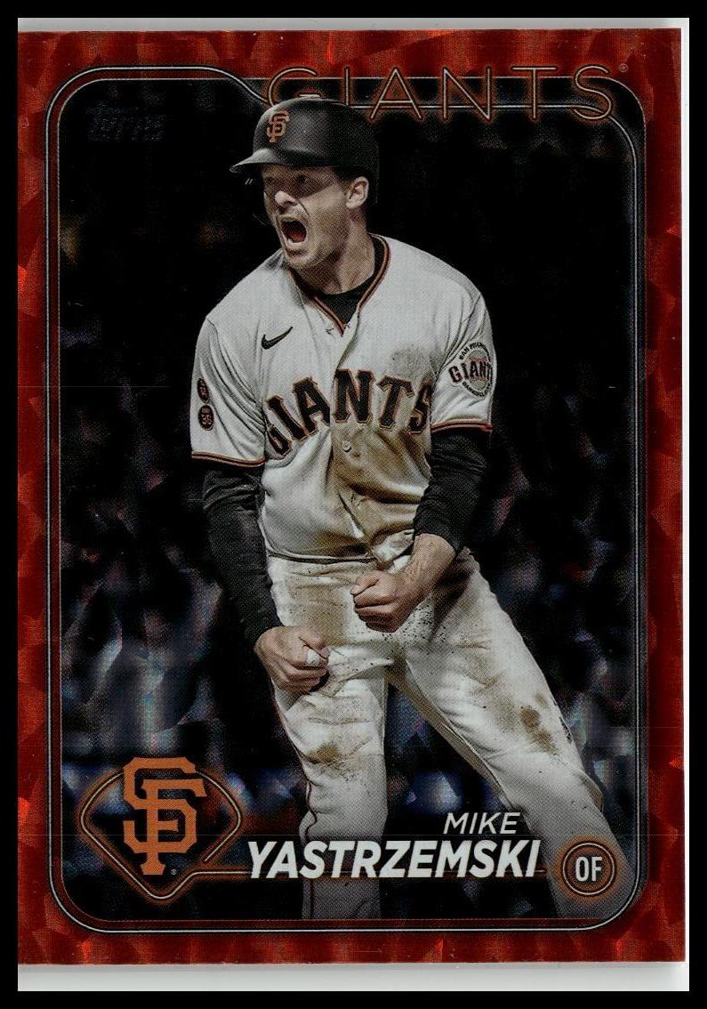 2024 Topps #124 Mike Yastrzemski Orange Crackle Foil #/299