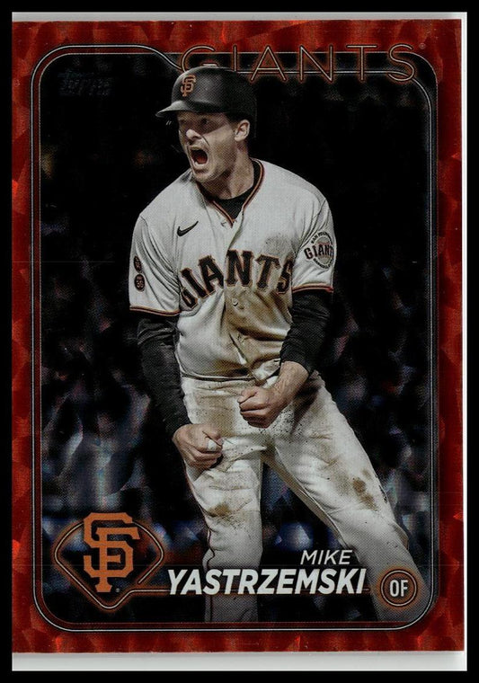 2024 Topps #124 Mike Yastrzemski Orange Crackle Foil #/299