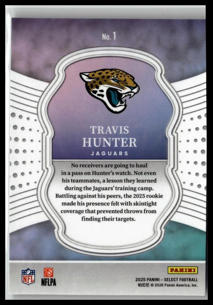 2025 Panini Select #1 Travis Hunter Select Certified Rookies