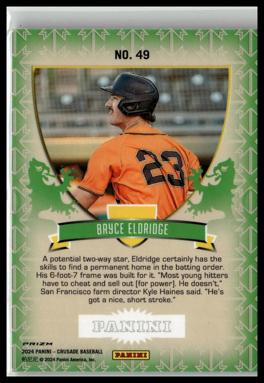 2024 Panini Crusade #49 Bryce Eldridge Crusade Blue Mojo