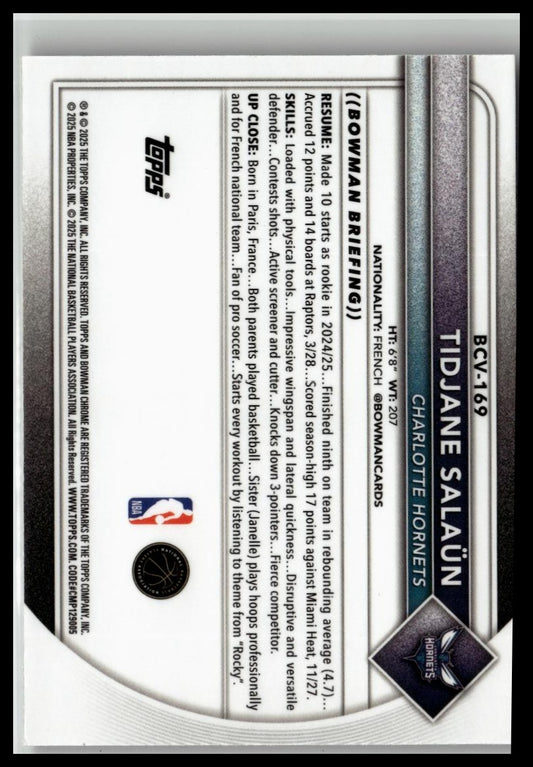 2025-26 Bowman #BCV-169 Tidjane Salaün Chrome Reptilian Refractors