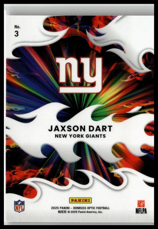 2025 Donruss Optic #3 Jaxson Dart Light It Up