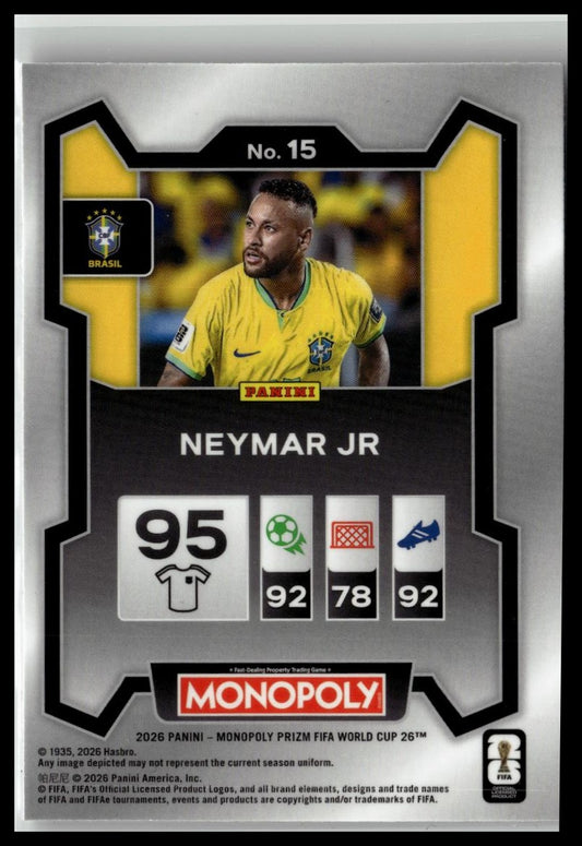 2026 Panini Prizm Monopoly FIFA World Cup #15 Neymar Jr
