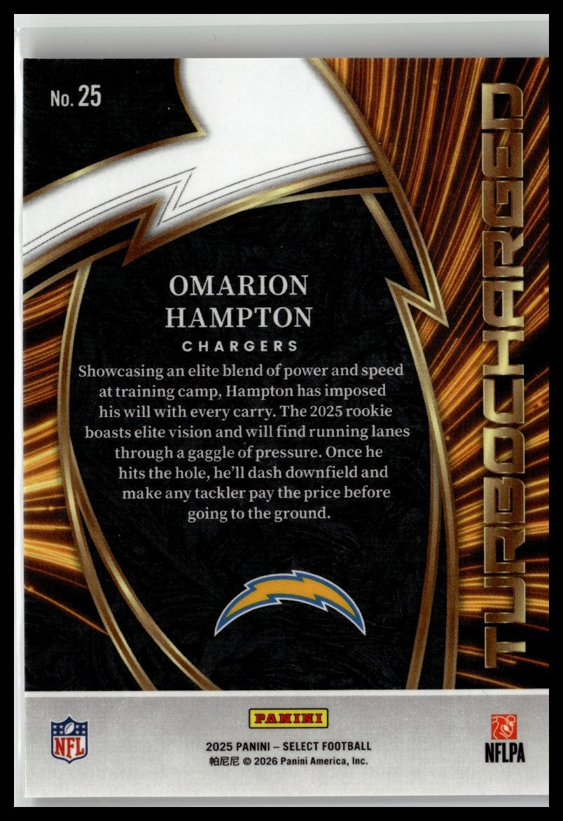 2025 Panini Select #25 Omarion Hampton Turbocharged