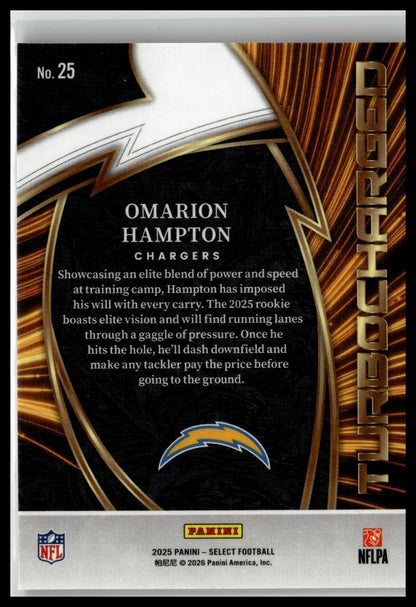 2025 Panini Select #25 Omarion Hampton Turbocharged