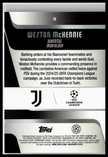2025-26 Topps UEFA Club Competitions #15 Weston McKennie