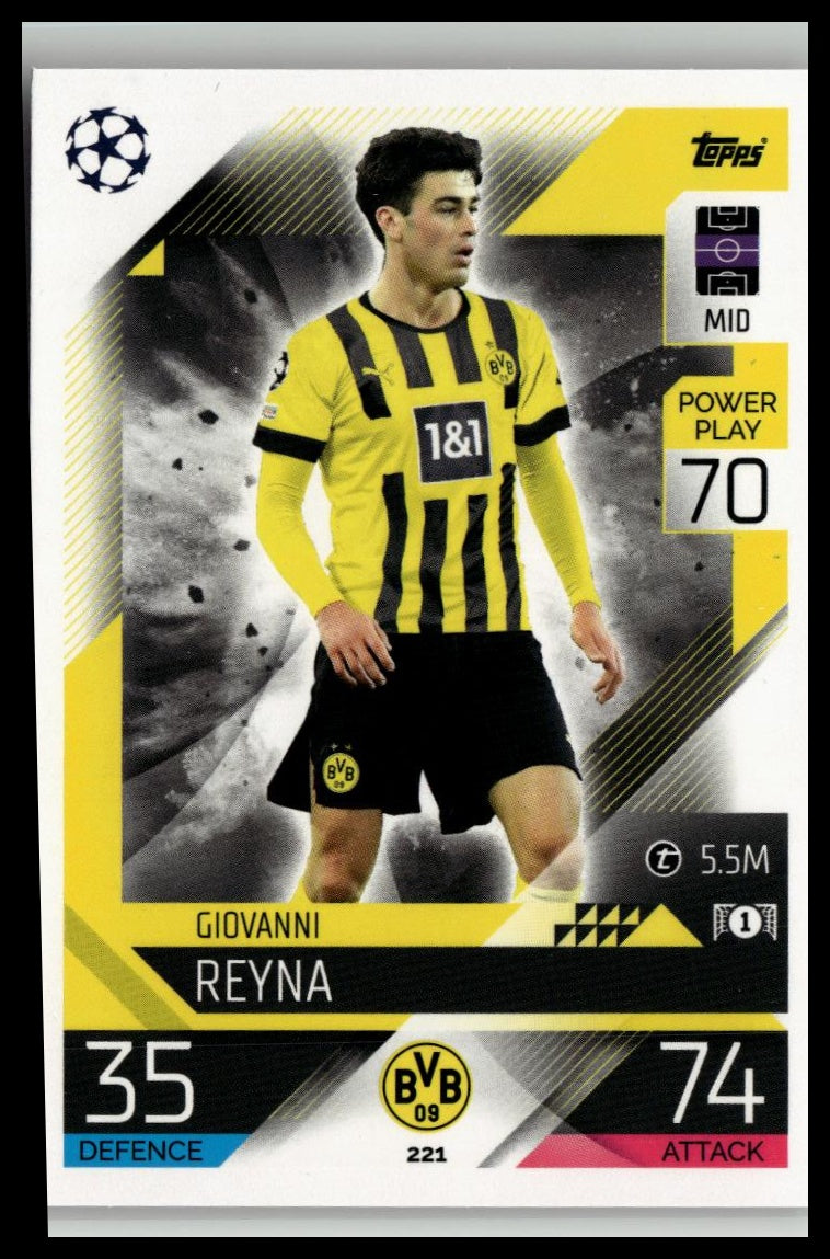 2022-23 Topps Match Attax UEFA Champions & Europa Leagues #221 Giovanni Reyna