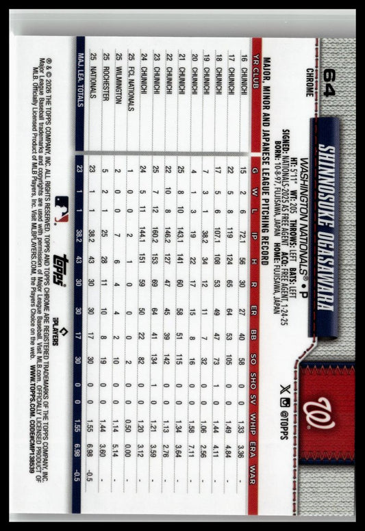 2026 Topps Chrome #54 Shinnosuke Ogasawara