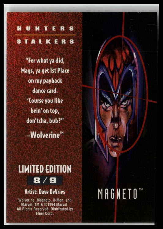 1995 Fleer Ultra X-Men #8 Magneto Hunters-&-Stalkers-Silver
