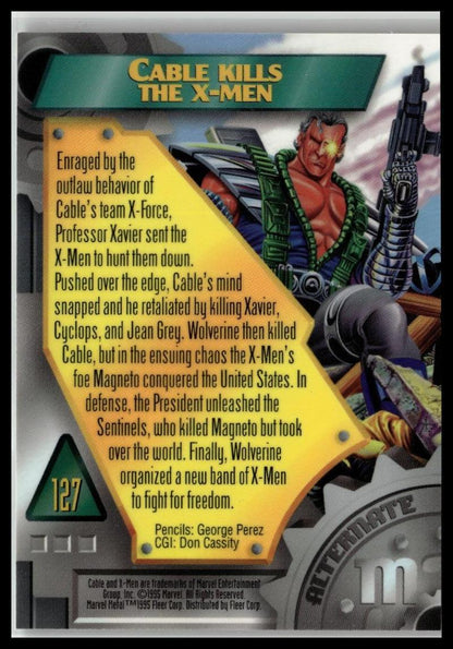 1995 Metal Marvel #127 Cable Silver Flasher