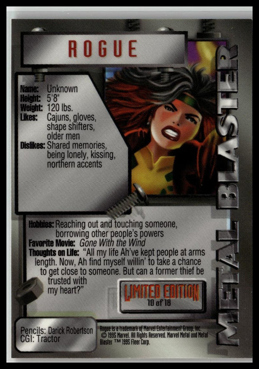 1995 Metal Marvel #10 Rogue Metal Blasters