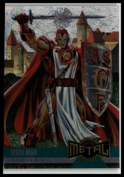 1995 Metal Marvel #130 Iron Man Silver Flasher
