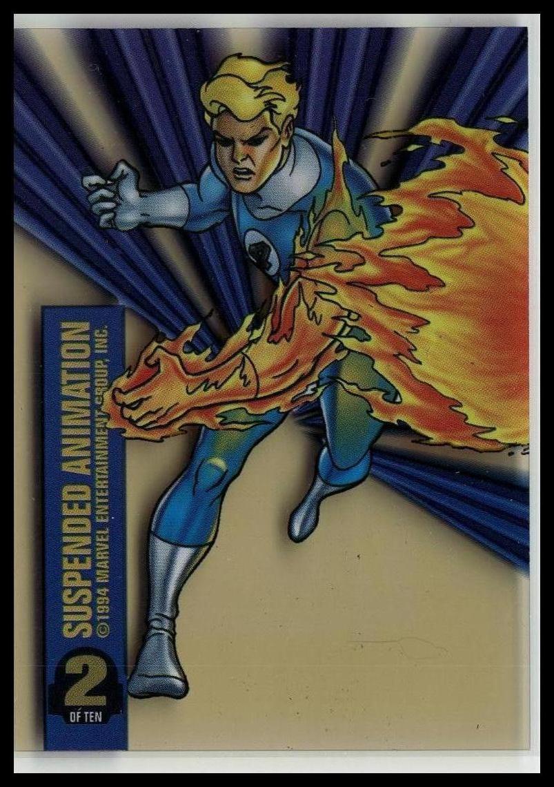 1994 Fleer Marvel Universe #2 Human Torch Suspended Animation
