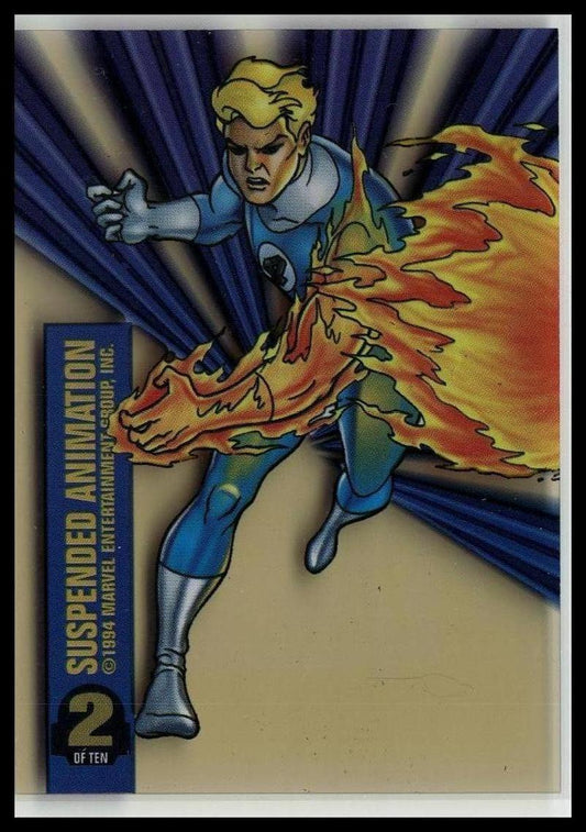 1994 Fleer Marvel Universe #2 Human Torch Suspended Animation