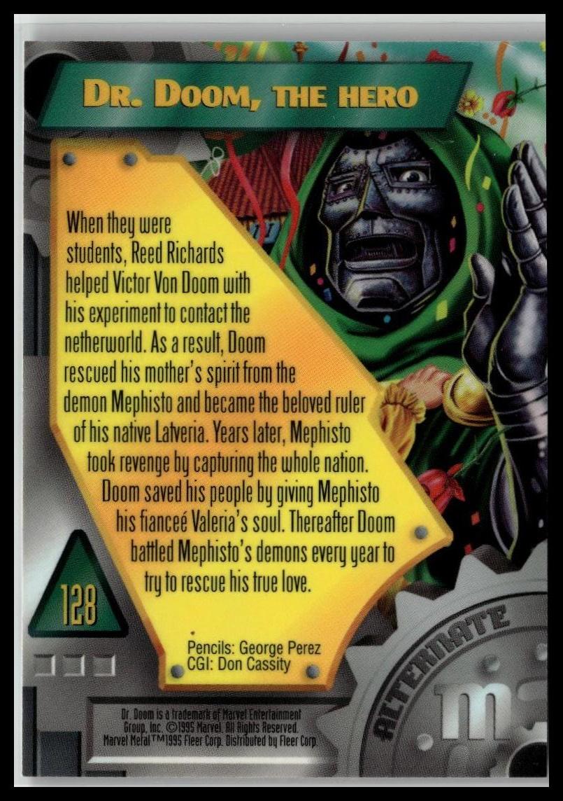 1995 Metal Marvel #128 Dr. Doom Silver Flasher